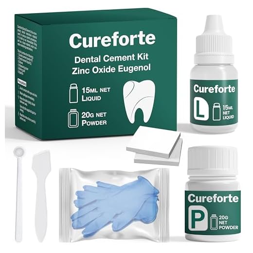 Cureforte Zinc Oxide Eugenol Dental Cement Kit – Professional Temporary Crown & Bridge Glue for Tooth Fillings | Self-Curing, Strong Bond, and Pulp-Soothing Formula | Easy-to-Use Dental Repair Kit