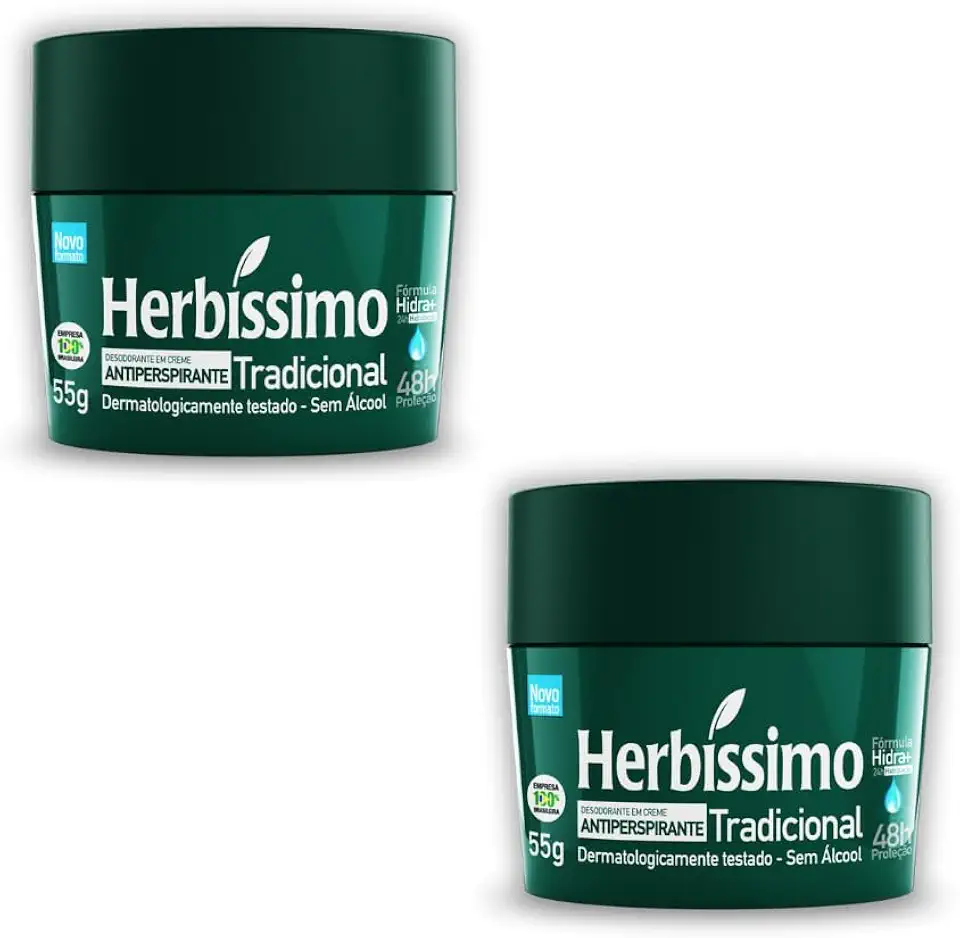 Kit 2 Desodorante Herbíssimo Creme Tradicional 55g