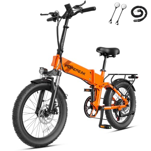 ACTBEST Summit Foldable Ebike for Adults, 20'' Fat Tire Electric Bike with Peak 1200W Motor, 48V 12AH Built-in Battery, LCD Display & Full Suspension E Bike for Commuting image 4