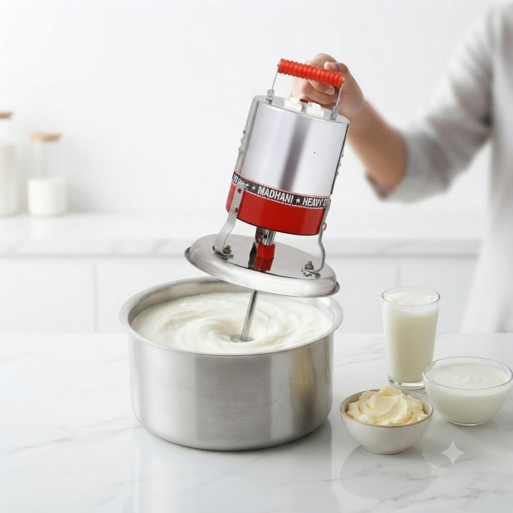 Drumstone 15 𝒀𝒆𝒂𝒓𝒔 𝑾𝒂𝒓𝒓𝒂𝒏𝒕𝒚 Electric Madhani 125W Butter Churner for Home & Kitchen | Butter Making Machine for Makhan, Lassi & Buttermilk | High Power Motor | Detachable Churning Rod-picture-33