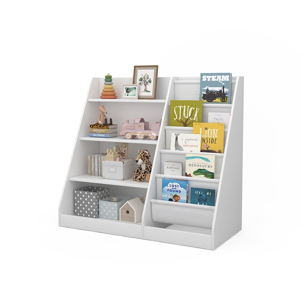 Vicco Estantería Infantil Conny, Blanco, 90 x 80.5 cm | con grandes estantes, combinable para almacenar juguetes y libros
