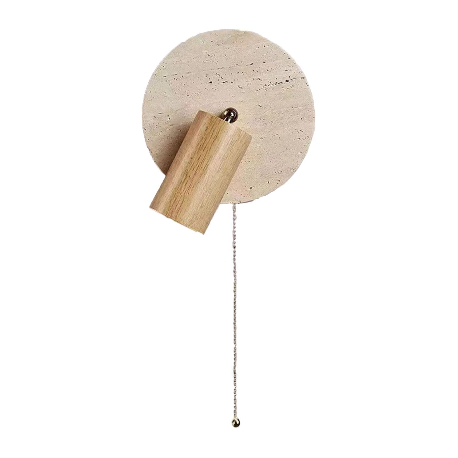 FEITENGDA Rotatable Wall Sconce Travertine Wall Lamp with Pull Chain Switch