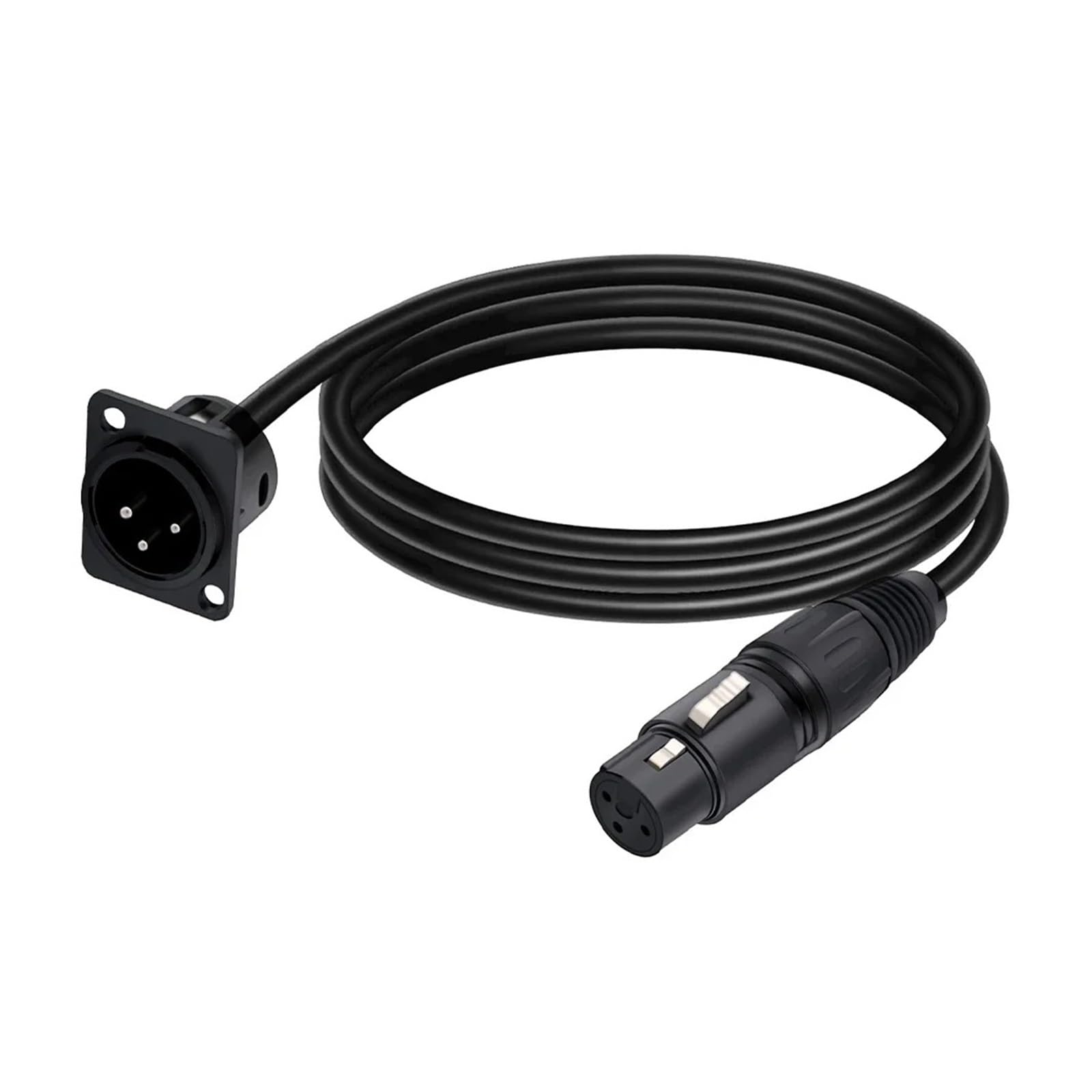 Cable pasante de Conector Macho Tipo D for Montaje en Panel a Macho/Hembra, convertidor alimentación/Paso micrófono 3 Pines(XLR-Female,5m)