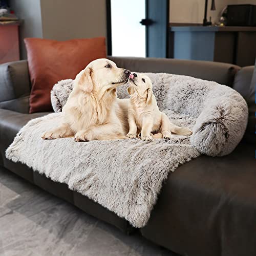 Tinaco Luxurious Calming Dogs/Cats Bed Mats, Washable Removable Couch Cover, Plush Long Fur Mat For Pets, Waterproof Lining, Perfect For Small, Medium And Large Dogs And Cats (Gradient Brown, Xxl) #TOP2