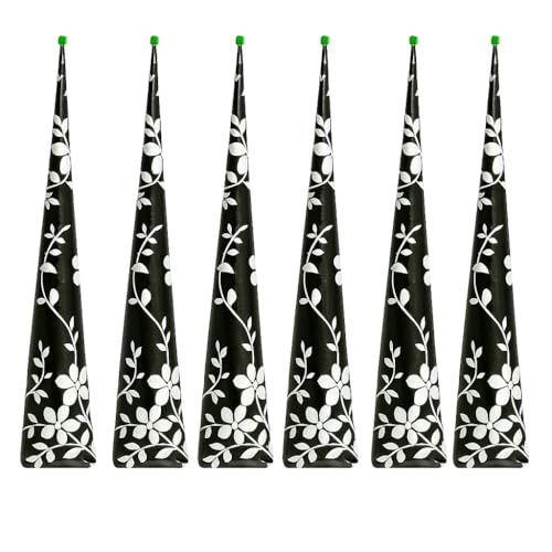 Decent 100% Natural Ready to Use henna Paste Hair Color, Hair Dye Cones (Darkest Brown, Pack of 6)