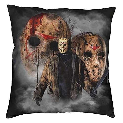 The Beach Stop Jason Voorhees Halloween Horror Movie Scary Cushion Cover | Unique Home Decor Inspo Gift Idea | 45x45cm 18x18” | Jason Themed