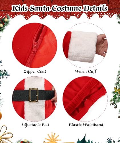 Disfraz completo de Santa para niños, talla pequeña miniatura 4