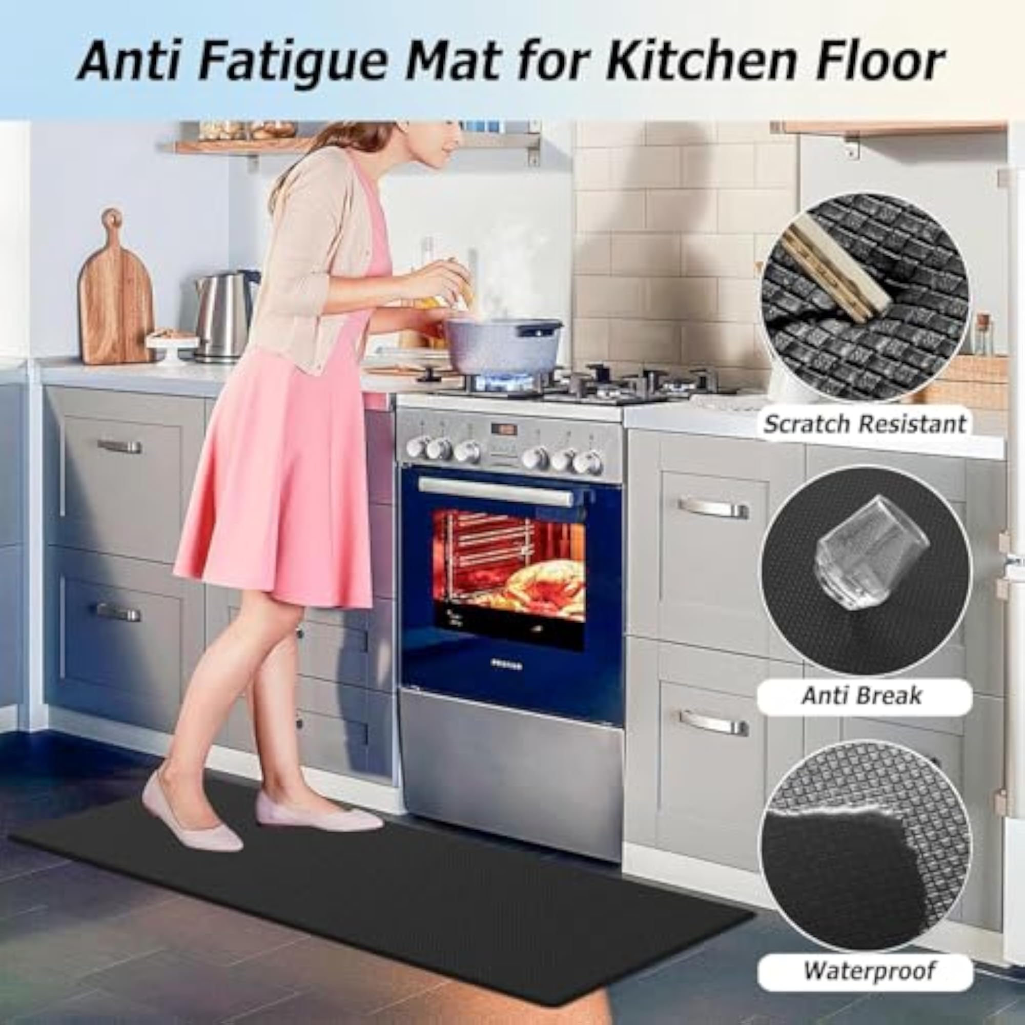 Kitchen Mat Rugs and Mats Set [2PCS], Anti Fatigue Mat
