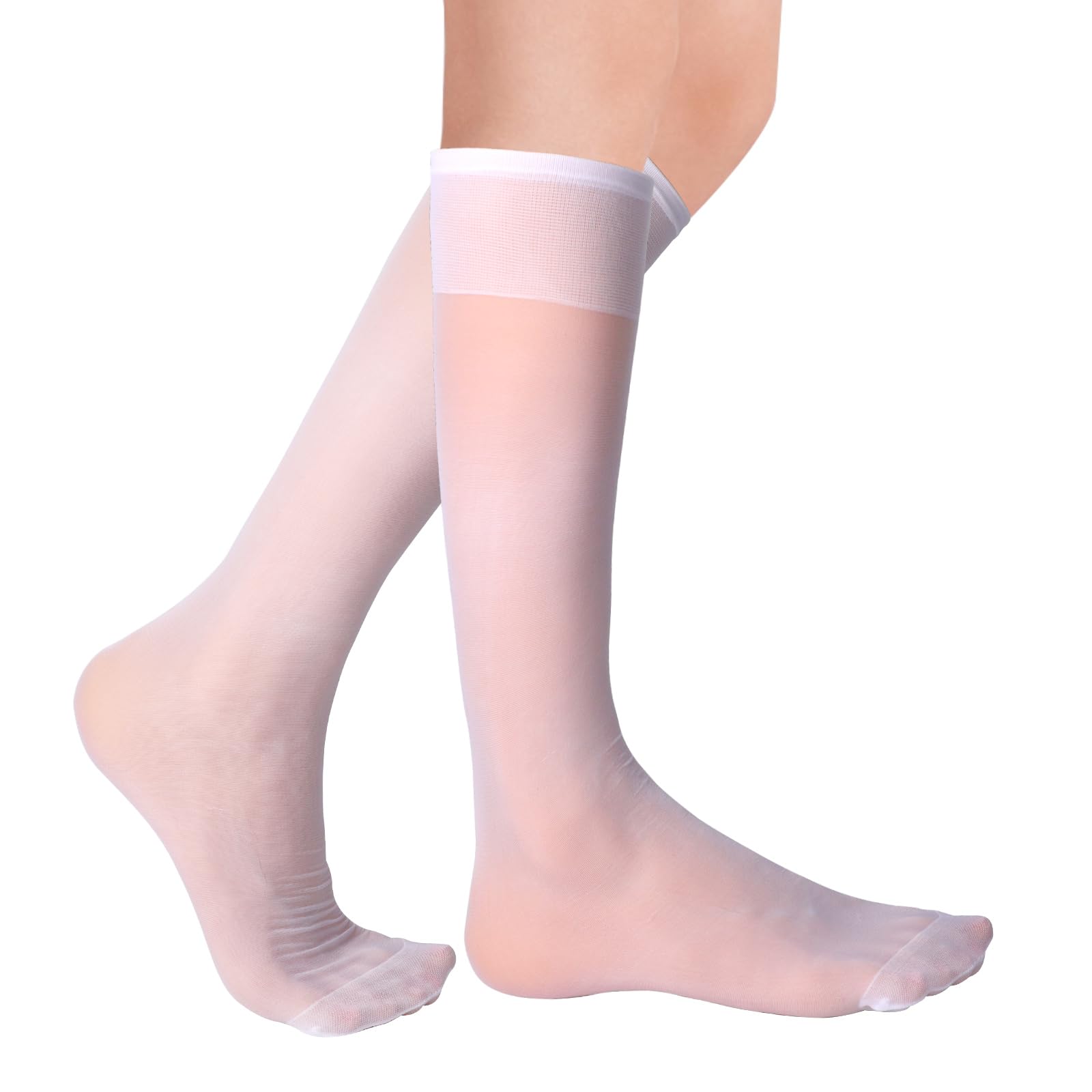 Mayoii 3 Pares Calcetines Hasta la Rodilla para Mujer, 15 DEN Transparentes Elástico De Medias Hasta La Rodilla, Nailon Suave