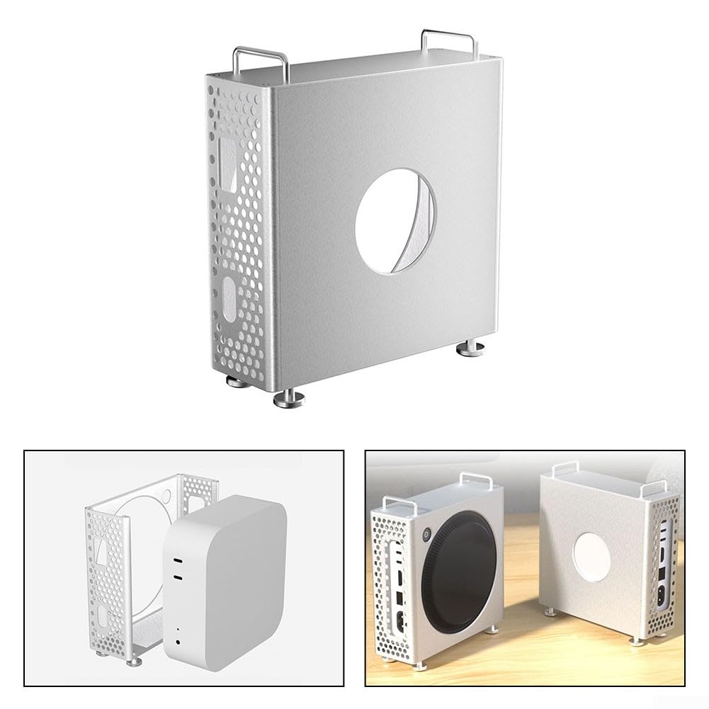 Supporto da tavolo, telaio in alluminio, supporto per telaio per Mac, Mini M-4, Supporto VESA MAC Mini M1, Supporto da tavolo e da parete, Telaio di fissaggio MAC Mini