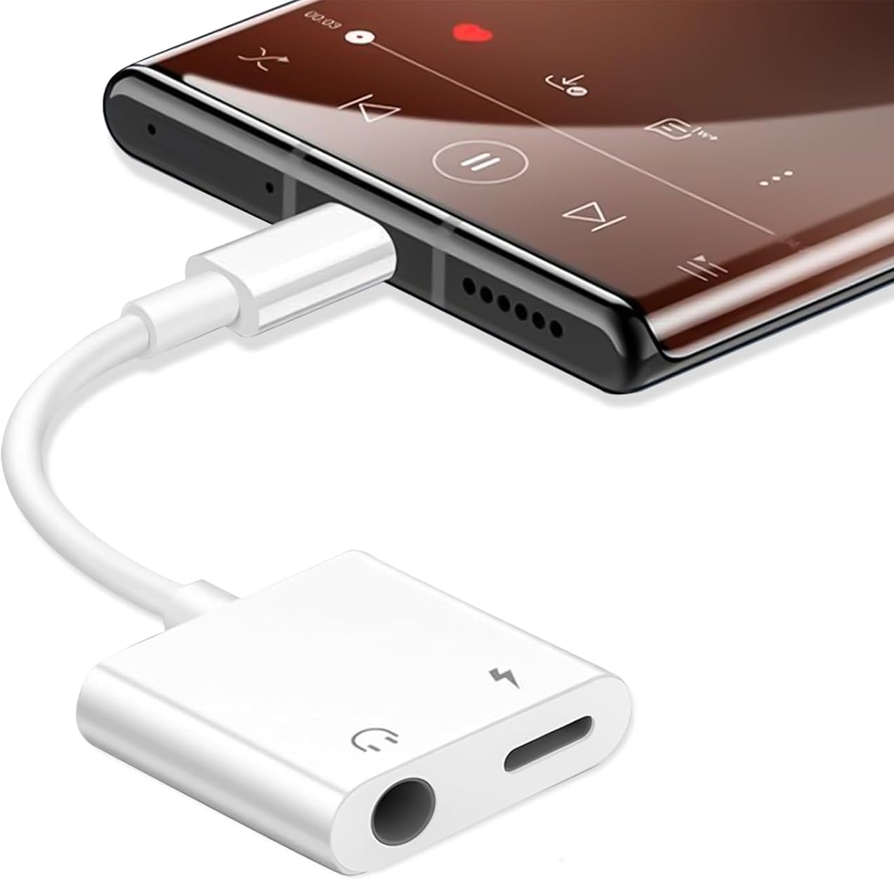2in1変換イヤホンジャック 急速充電同時通話可能音楽調節 搭載16bit/48KHz Hi-Fi音質 イヤホン充電 リモコン通話 Android/iPad/iPadPro /iphone15/16シリーズ windowsなど機器に適用 (3.5mm+Type-C)