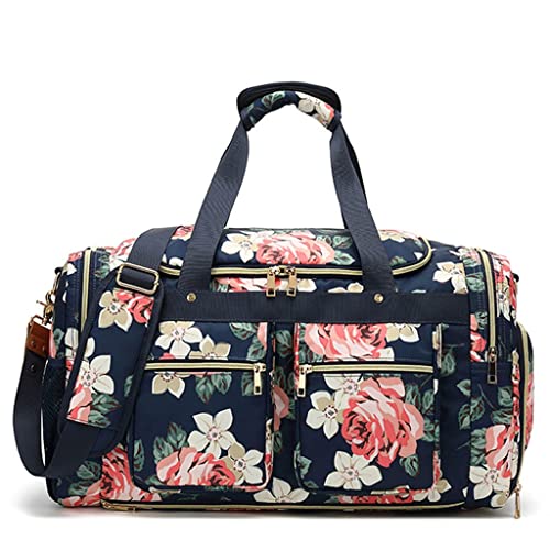 Gym Canvas Bag Travel Outdoor Shoulder Stripe Handbag Sports Luggage Bag Men's Messenger Large Clothes Storage Bag (Color : Blue, Size : 54 * 23 * 34cm) (Blue 54 * 23 * 34cm)