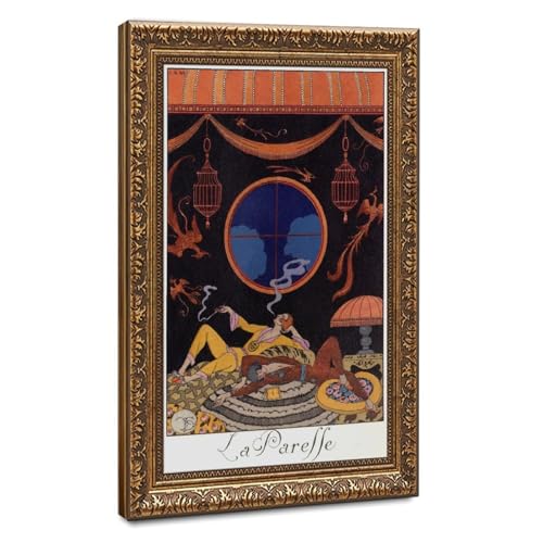 Impression sur toile George Barbier La Paresse cadre suspendu salon
