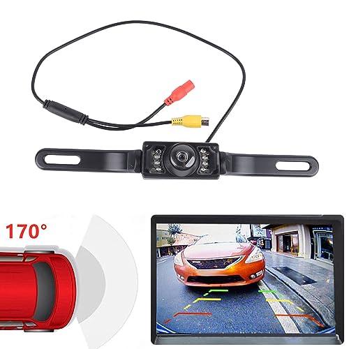 Car Backup Camera, Long License Plate Frame Camera, HD Night Vision 8 Lights Reverse Infrared Waterproof Vehicle Mounted Rearview Camera for Universal Cars by Ymiko - Image 4