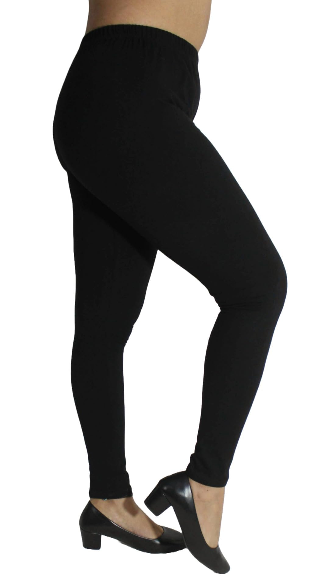 pink shell Women's Straight Fit Ankle Leggings Fitted Leggings Elegant Solid Pants | Comfortable & Breathable Fabric | Black | 36-picture-19