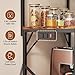 Korfile Kitchen Bakers Rack with Power Outlet, Small Coffee Bar Cart 4 Tiers, Microwave Stand Station with 8 S Hooks, Adjustable Shelf, Freestanding Kitchen Appliance Organizer, Rustic Brown