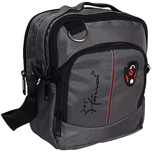 Image of Hawai PVC Coated Water Resistant Polyester Nylon Casual Sling Messenger Side Bag for Office College Outdoor Travel Daytrip-PUBWC1 for Men Women