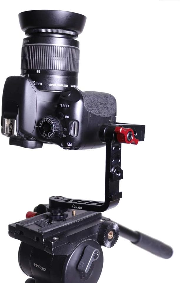 Universal Mirroless Camera L Bracket Camera Cage Mount, Swiel Arm for Monitor Vlogger with 1/4" Screw Cold Shoe Vertical Video Shooting, Vlogging Film, Compatible with DSLR Tripod Head,