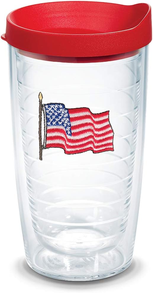 American Flag 16 oz Tumbler with lid
