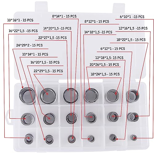 Image of 270pc Oil Drain Plug Crush Washer Assortment Kit 6-24mm Aluminum Universal | Gasket seal set 8mm 10mm 12mm 14mm 16mm 18mm 20mm 22mm sizes car truck motorcycle shop service box by AUTOMAJOR