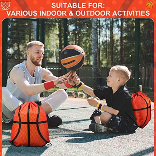 Saintrygo 24 Pcs Basketball Party Favors Bag Basketball Party Gifts Bag Bag Drawstring Backpack for Kids Basketball Sports Birthday Party Supplies (Basketball Style) - Thumbnail 6