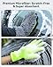 Car Wash Mitt, 2-Pack Microfiber Scratch Free Auto Detailing Supplies for Cleaning, Washing Dusting,Thickened 5-Finger Clean Gloves Design for Interior Exterior Cleaning Tight Spaces and Wheel
