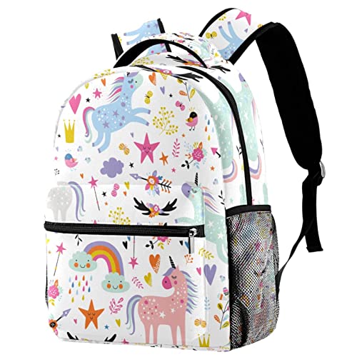 Sac à dos de voyage avec porte-bouteille imprimé flamant rose pour campus taille medium couleur 5