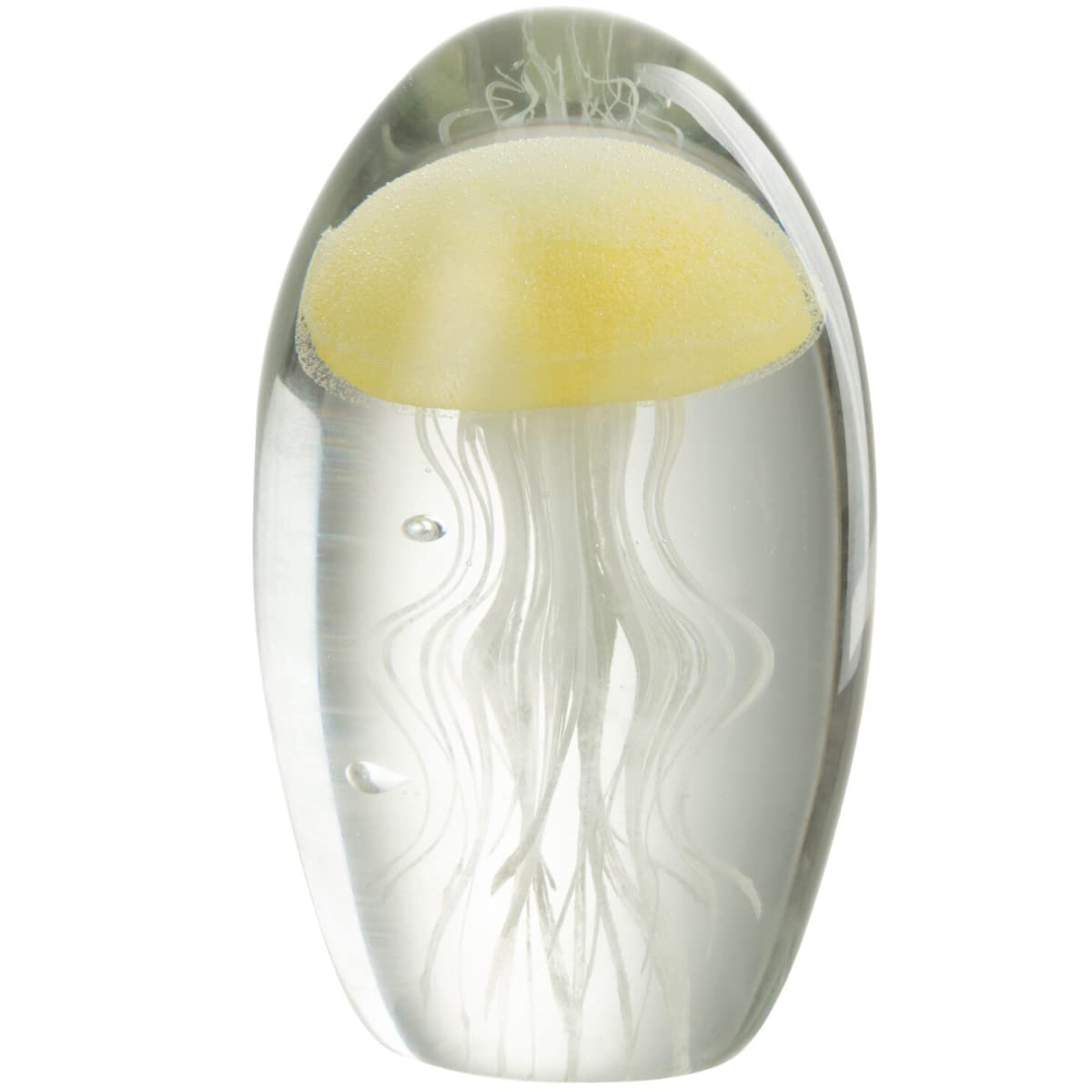 Presse-papier méduse verre jaune J-line objet déco bureau