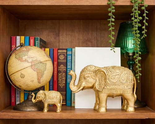 Estatua de Elefante Decoración Hogar 9 Pulgadas Oro miniatura 5