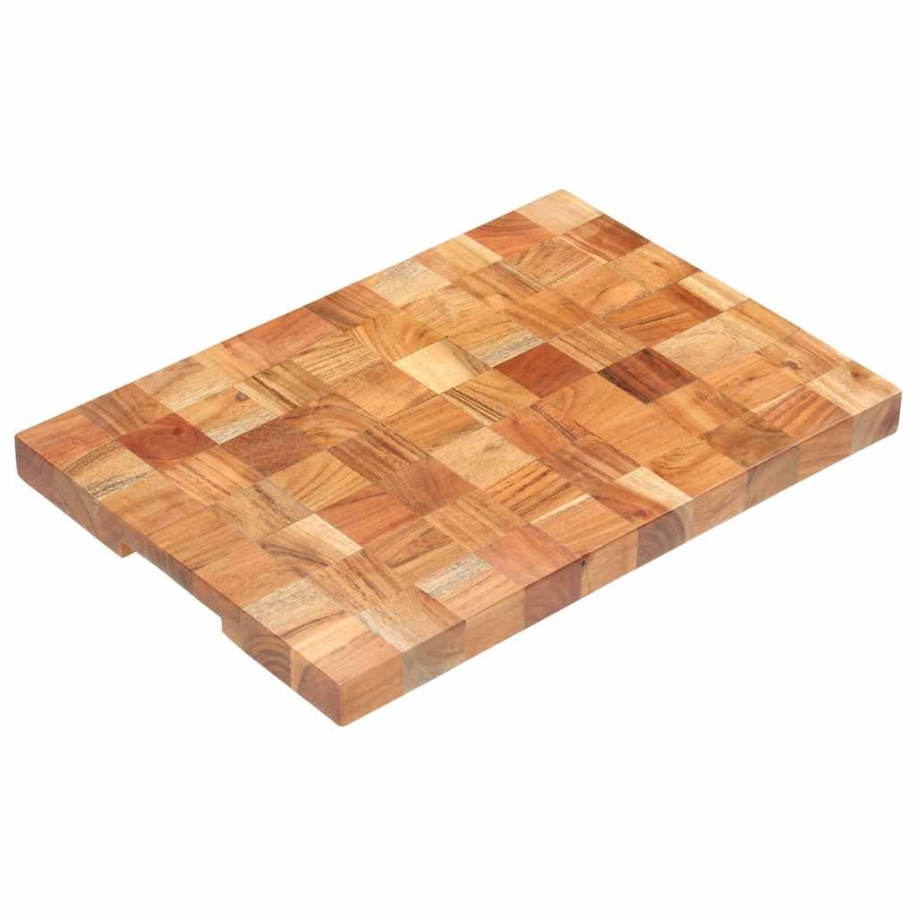 Hackblock 50×30×3,8 cm Akazie Massivholz,Heim & Garten,Küche & Esszimmer,Küchenhelfer & -utensilien,Schneidebretter,Braun,5.8 kg-286572