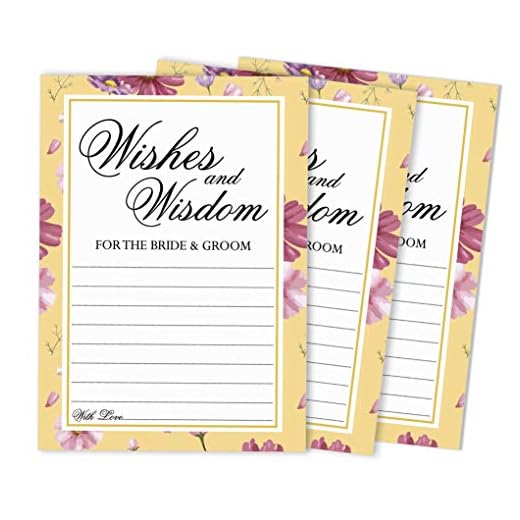 Inkdotpot Pack 50 Blområdgivnings Kort, Önskemål Och Visdom För Bruden Och Brudgummen, Bröllop Mad Libs Game Aktivitet 5X7 Inches