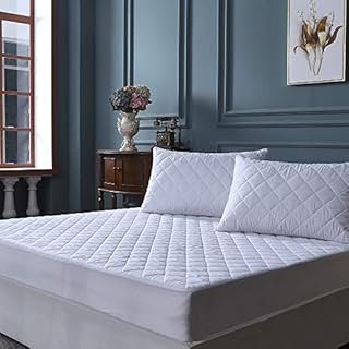 100% Waterproof Quilted Mattress Protector Fitted Cover Microfiber Quilted Topper fitted sheet, Anti Allergy and Breathable Elasticated Skirts 30cm Extra Deep (Single)