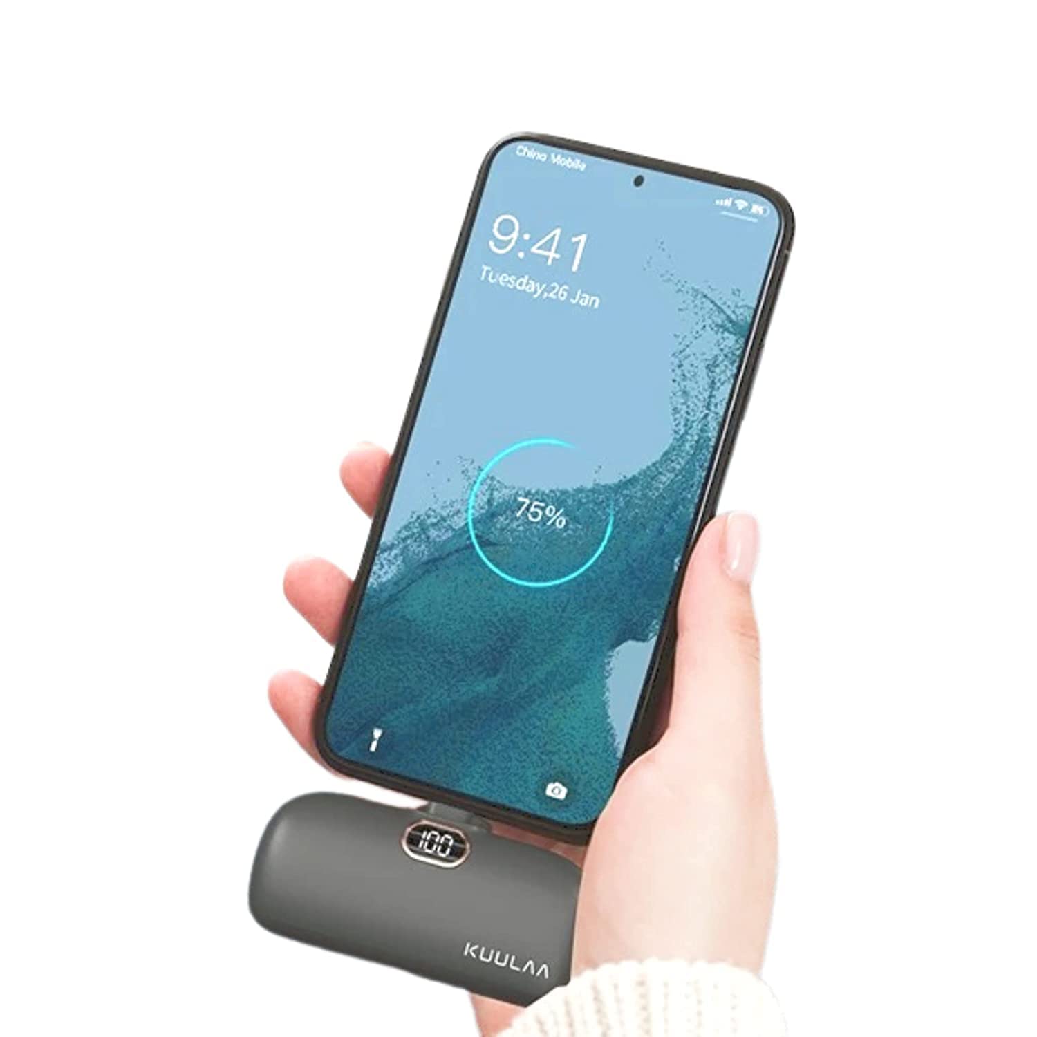 KUULAA 5000mAh Mini Power Bank, 20W PD Quick Charge Portable Charger Battery Pack, LED Digital Display, Compatible with iPhone 13/13 Pro/13 Pro Max12/12 Pro/12 Pro Max/11 Pro/XR/X/8/7/6/Plus (Black)