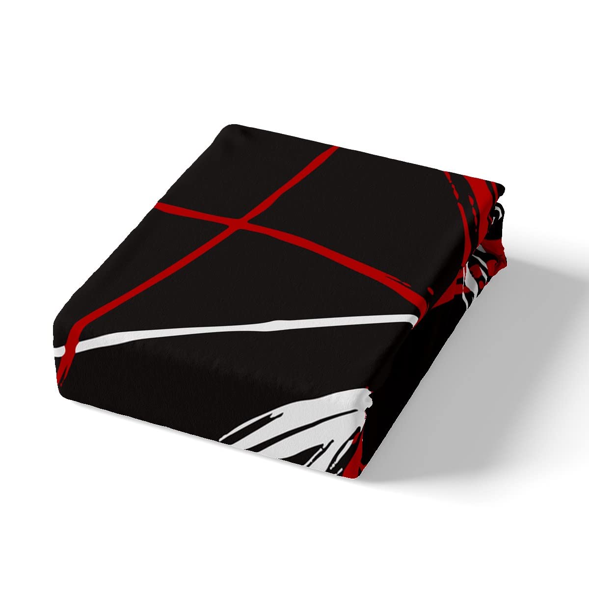 Loussiesd Red and Gray Black White Bedding Duvet Cover Set Kids Modern Abstract Geometric Bedding Set Women Men Trippy Swirl Decor Comforter Cover Set Microfiber Stripe Line Bedroom Double Size - Image 4