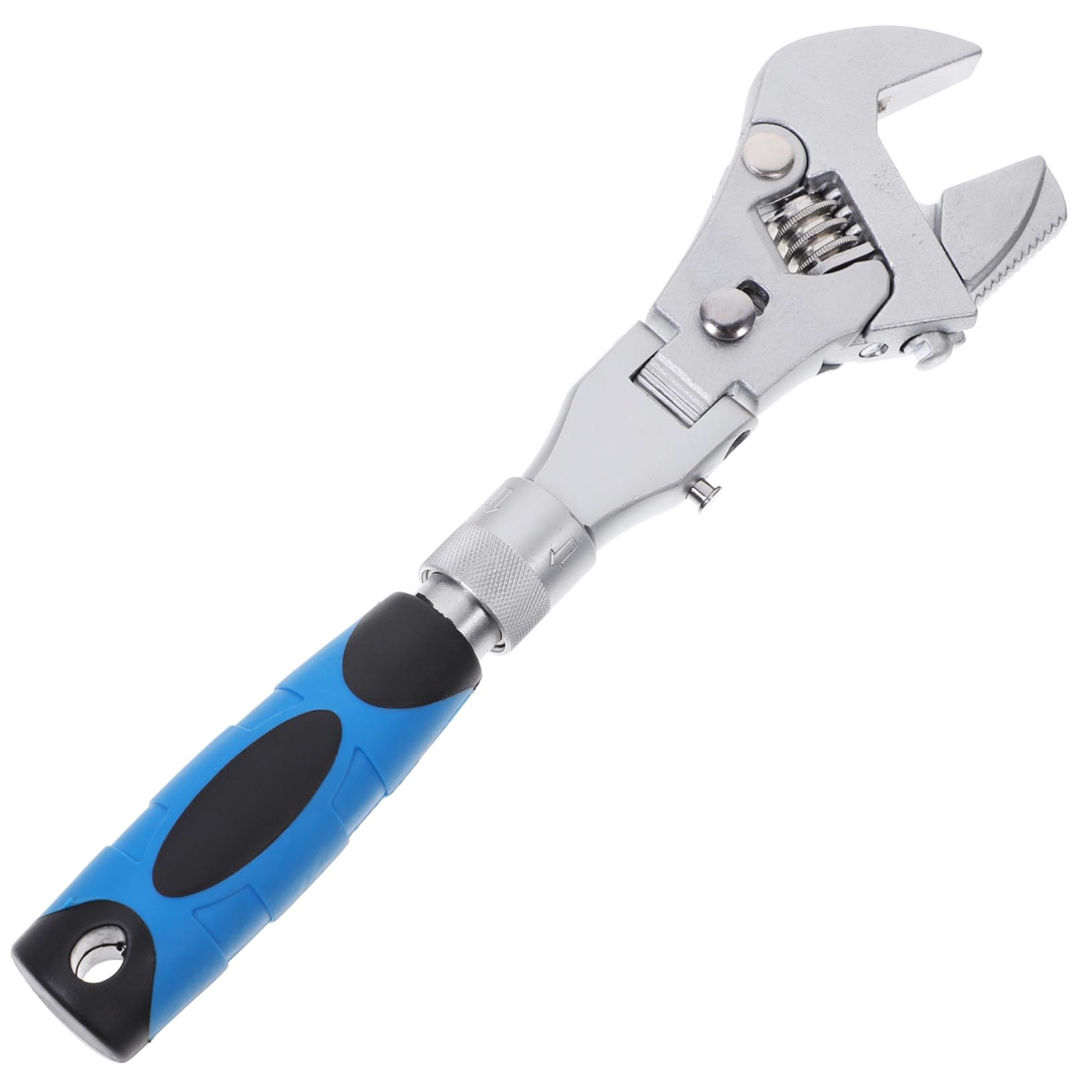 Llave Inglesa Ajustable Carraca Reversible con Mango Telescópico de Cabeza Flexible Giratoria Herramienta Duradera para Mantenimiento Doméstico y Mecánico