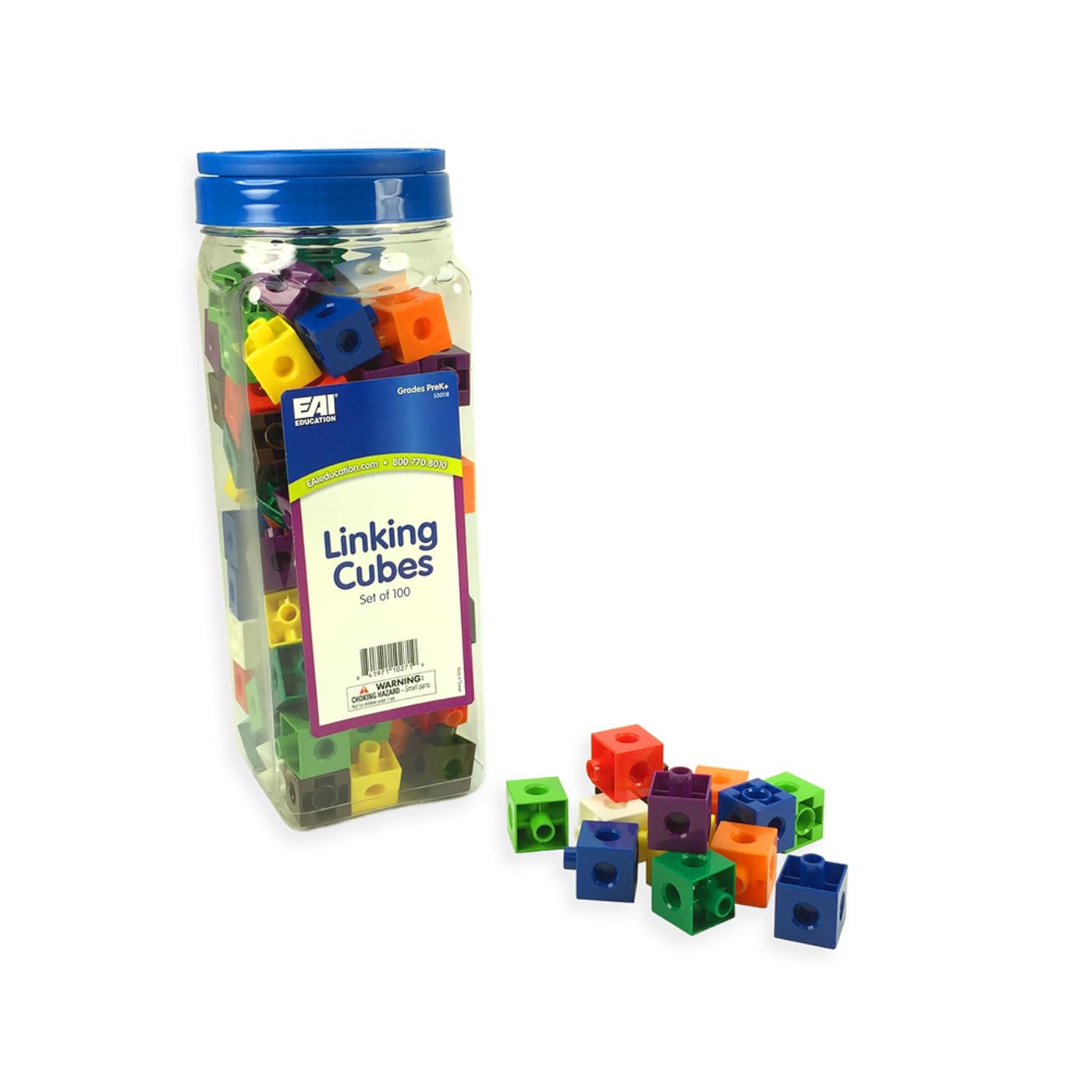 EAI Education Linking Cubes: 2 cm - Set of 100 in jar