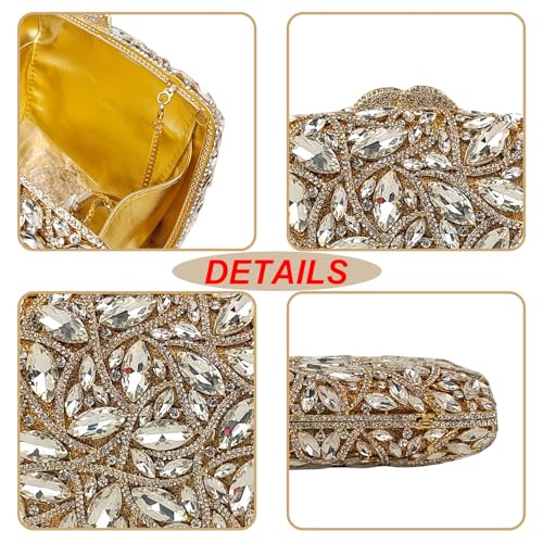Image of Colorful Crystal Clutch Box Handbag Women Sparkling Evening Bags for Wedding Party Prom Purse