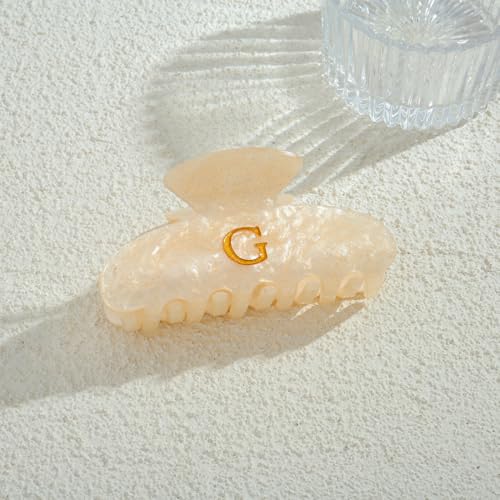 Image of LILIE&WHITE Acrylic Letter Hair Clips For Women Stylish G Monogram Hair Claw Alphabet Hair Clip Fashion Glitter Claw Clip Elegant And Durable Hair Accessory Large Hair Clips G