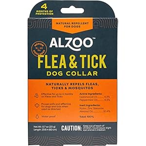 Flea & Tick Dog Collar, Helps Repel Fleas, Ticks & Mosquitoes, 100% Plant-Based Active Ingredients, Phthalates and PVC Free, Up to 4 Months Protection, for Medium-Sized Dogs: 16-40 lbs, Single