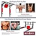 Wall Mounted Pull Up Bar and Dip Station Multi-Grip Chin-Up Bar Dip Stands Compact Power Tower for Indoor Home Gym Workout Multifunctional Fitness Training Equipment 550 Lbs (Black & Red)
