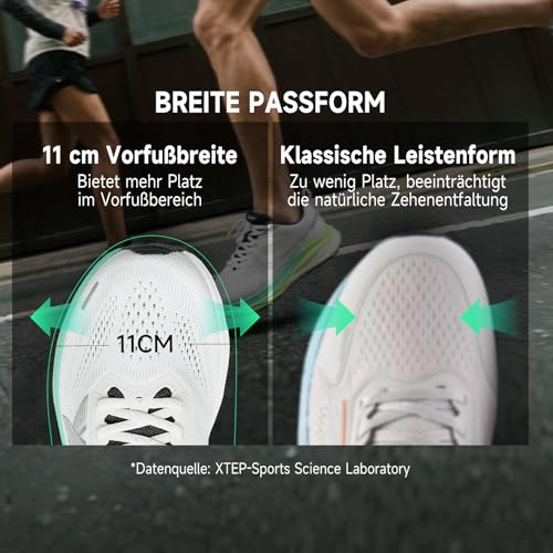 Chaussures de course extra larges homme XTEP blanc et vert pointure 45 EU