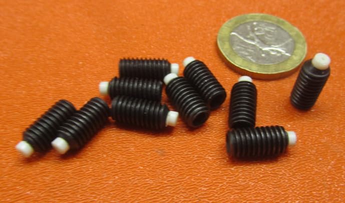 Black Oxide Steel Nylon Tip Set Screw M6 x 1 mm x 12 mm Thread Length 10 pcs