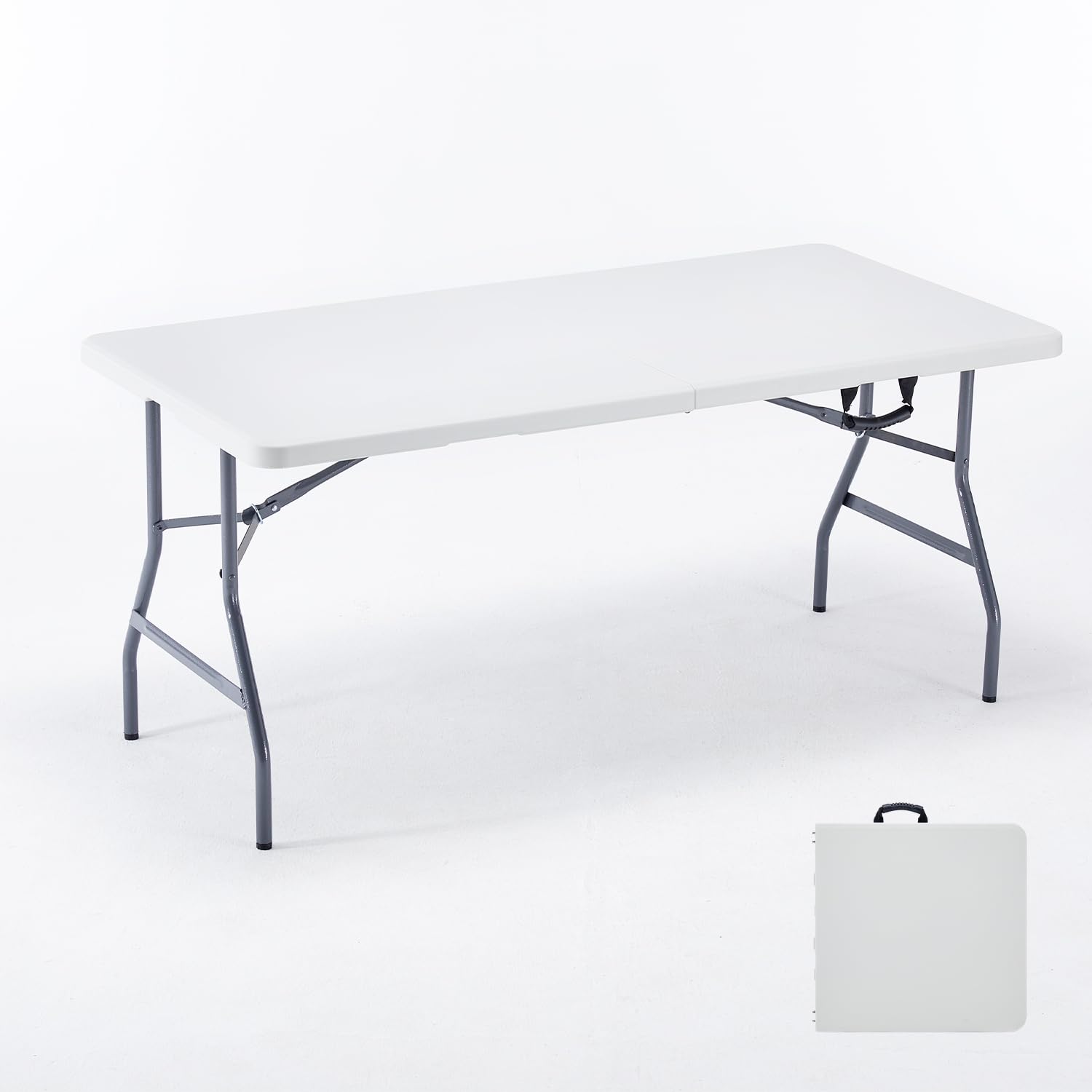 Amazon.co.jp: BOOSDEN 折りたたみテーブル 152x70x72cm 作業テーブル