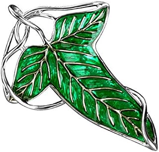 PULABO Green Leaf Elven Pin Brooch Charm Pendant Chain Necklace Brooch Pins for Great Gifts Stylish and Popular