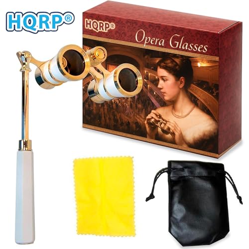 Binoculares HQRP 3 x 25 con Mango Retráctil Blanco Dorado miniatura 5