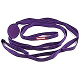 Peace Yoga - Durable 7ft Cotton Yoga Stretching Exercise Strap Band with Multiple Grip Loops - Purple