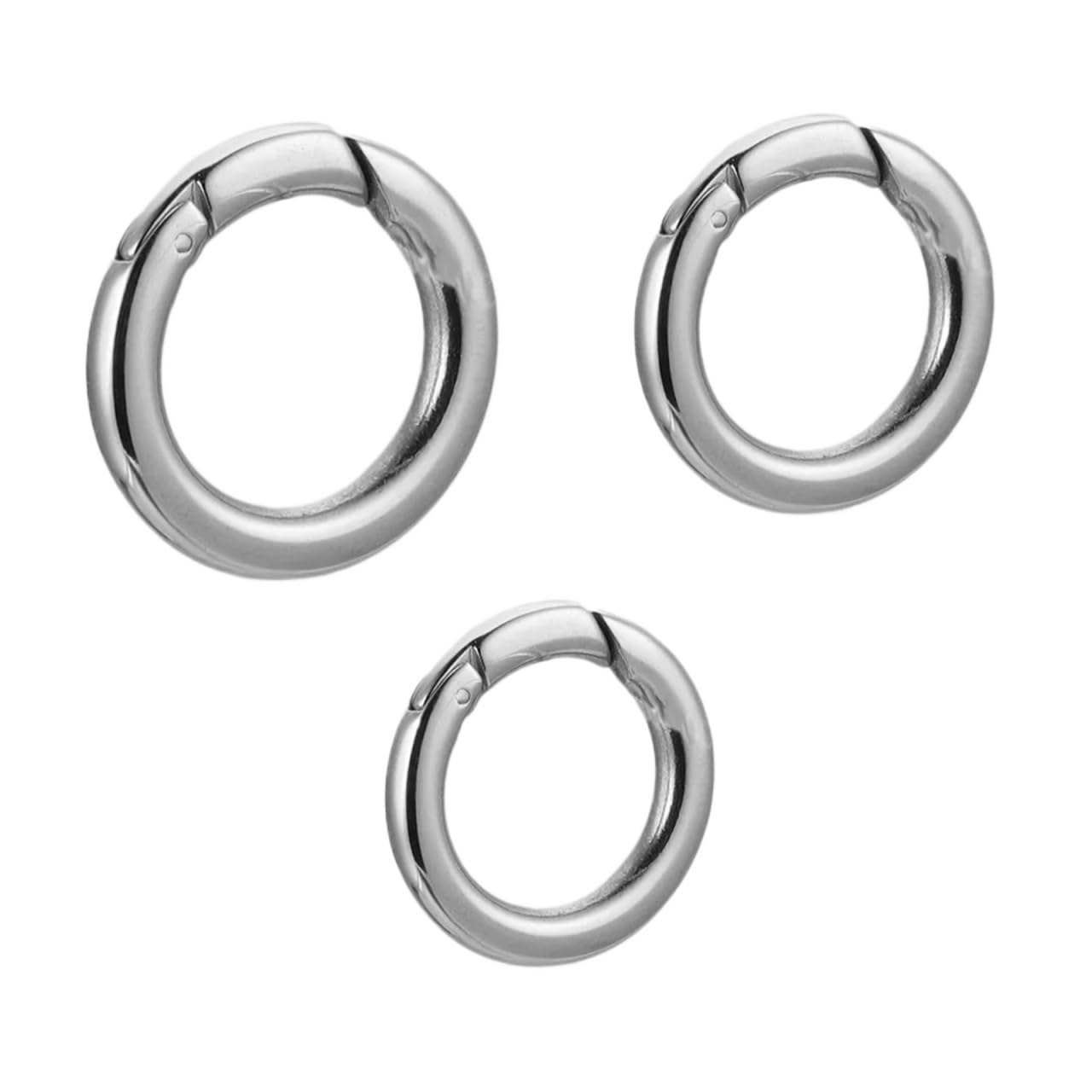 20pcs Stainless Steel O Ring Spring Clasps Waterproof Round Carabiner Keychain Bag Clips Hook Dog Buckles Connector for DIY Jewelry for Keyrings,Wallets(20mm)
