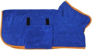 HKYBCF Albornoz for Perros, Toalla de Secado rápido, superabsorbente, for Mascotas, Perros, Gatos, Albornoz, Toalla (Color : Blue, Size : M)