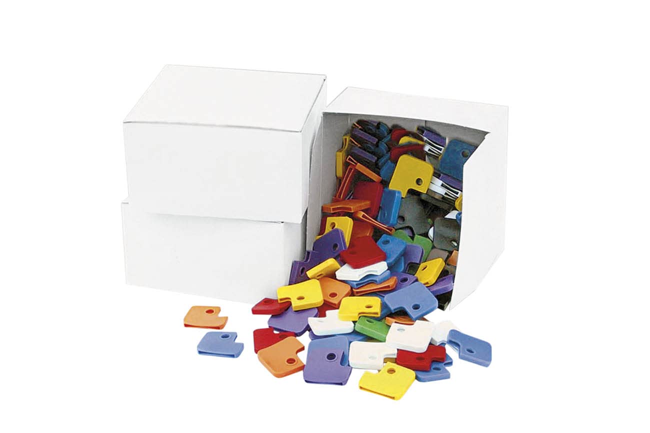 WEDO 262817099 Key Caps | Square | 2.7 x 3.0 cm | Various Colours | Pack of 100