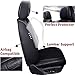 Coverado Front Seat Covers, 2 Pieces Universal Seat Covers for Cars, Breathable Fabric & Leather Car Seat Protectors, Car Seat Cushions Auto Accessories Fit for Most Sedans SUV Truck, Black